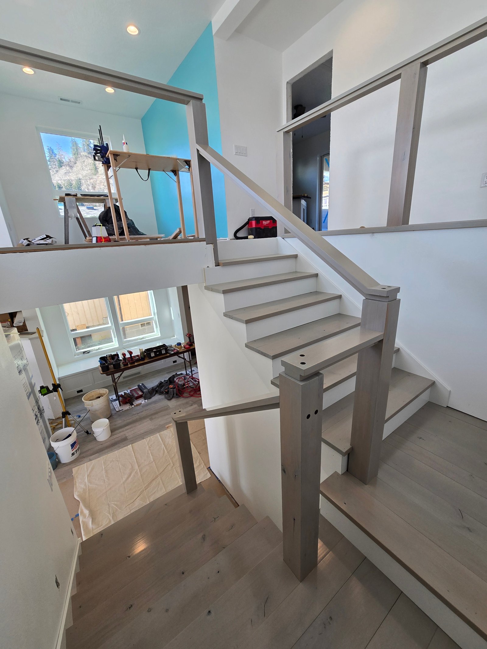 Staircase baluster and railing detail