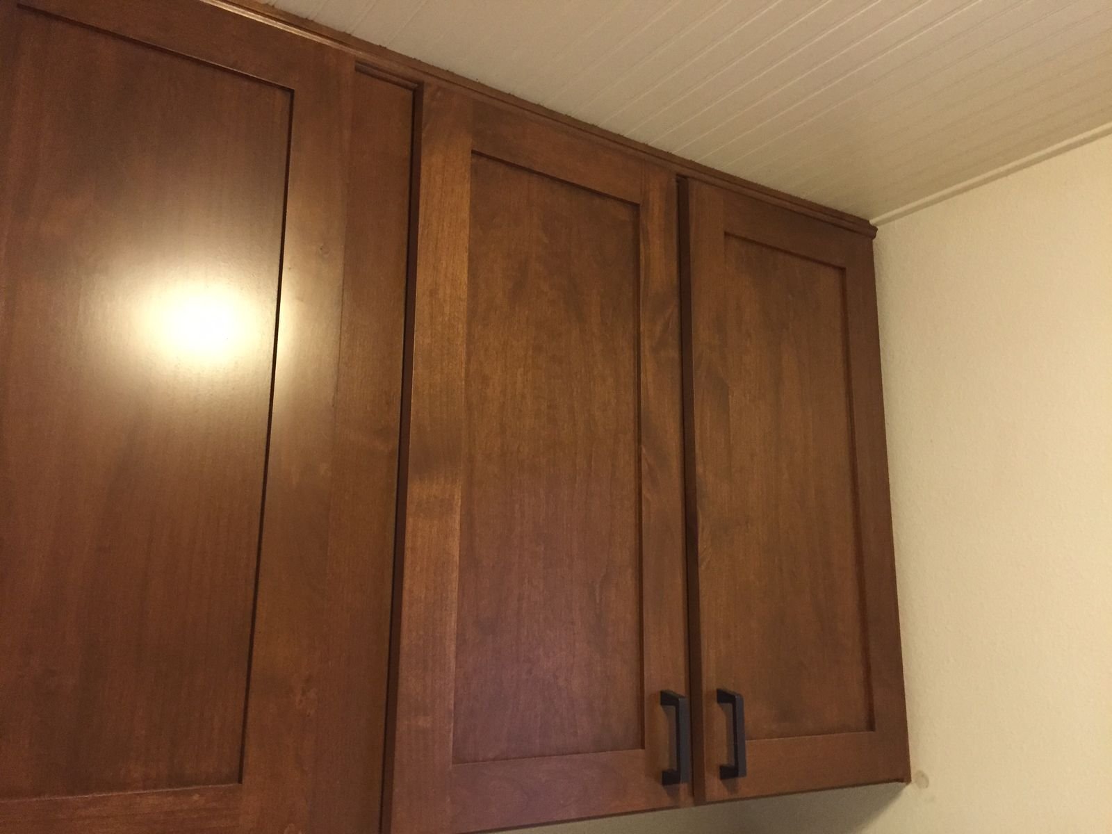 Custom stained kitchen cupboard Tillamook County