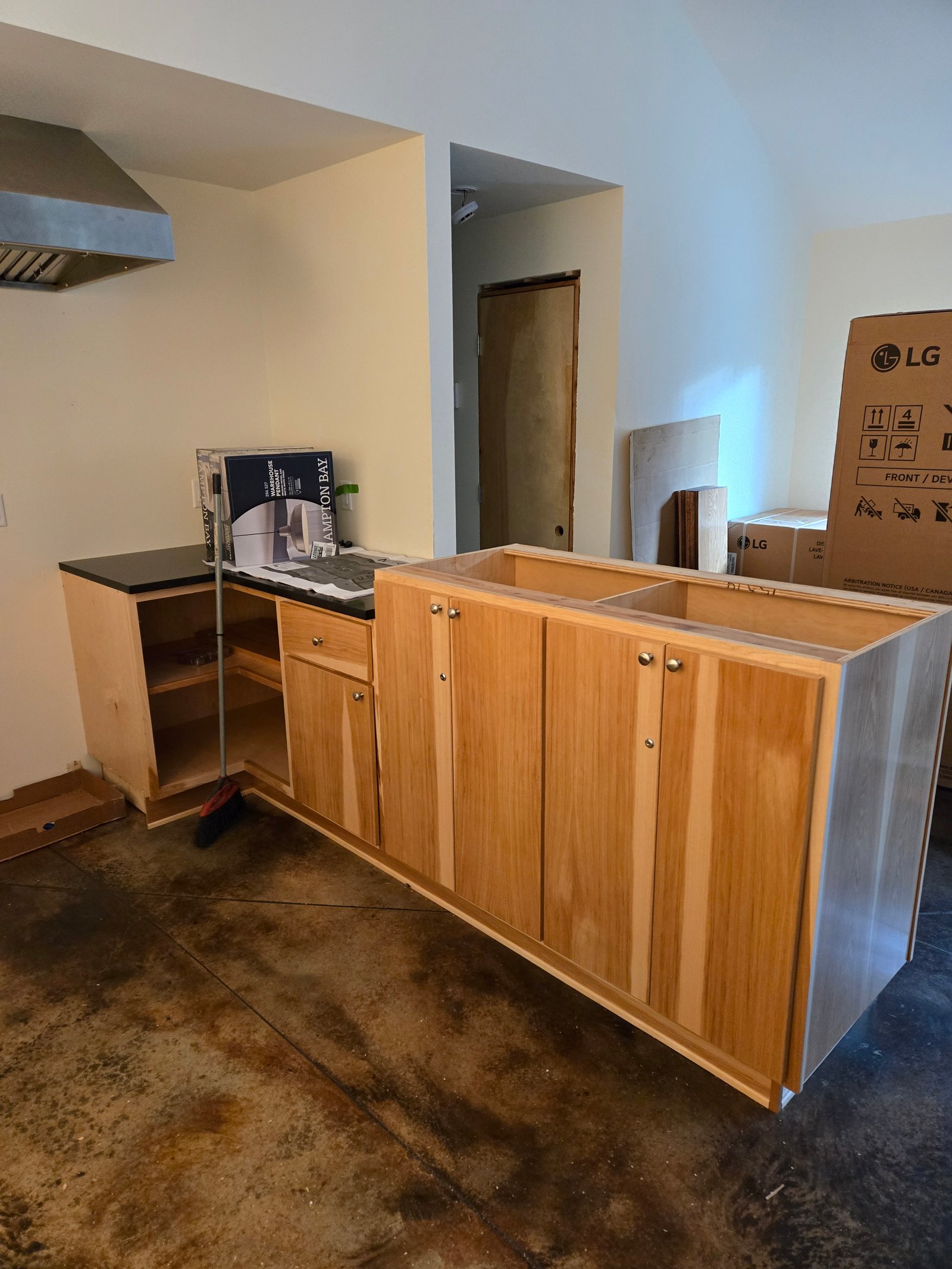 Hickory wood grain cabinet detail